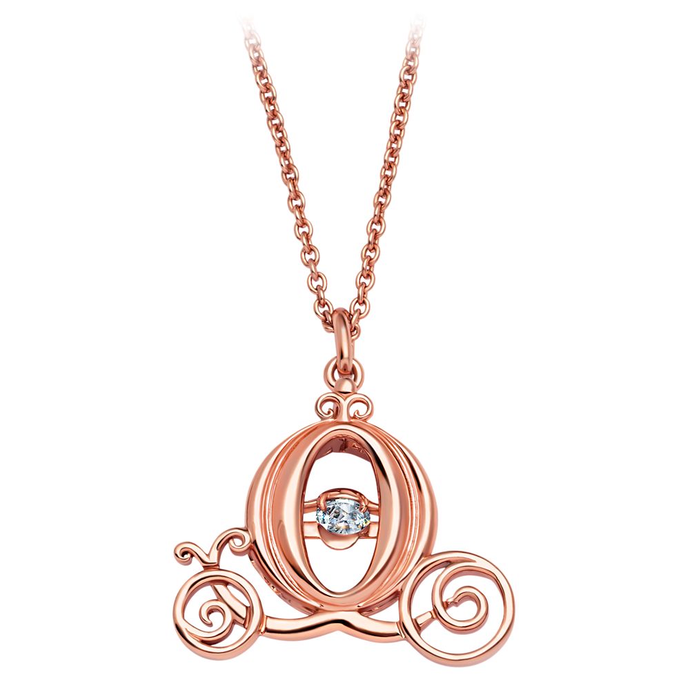 Cinderella Coach Rose Gold Necklace by CRISLU here now