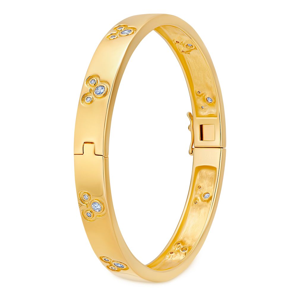 Mickey Mouse Icon Yellow Gold Bangle by CRISLU