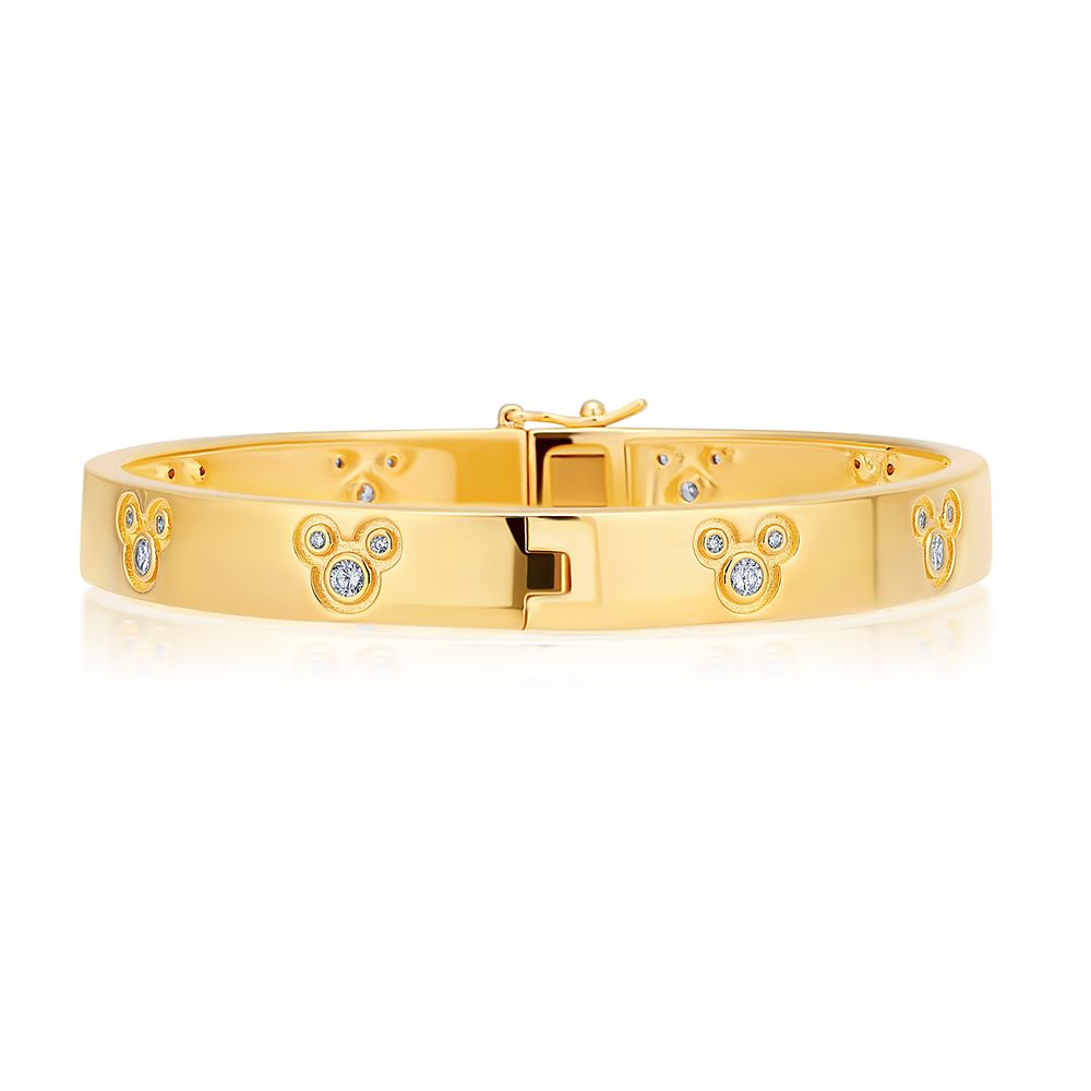 Mickey Mouse Icon Yellow Gold Bangle by CRISLU