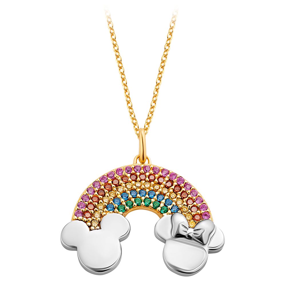 Disney Mickey and Minnie Mouse Rainbow Pendant Necklace by CRISLU