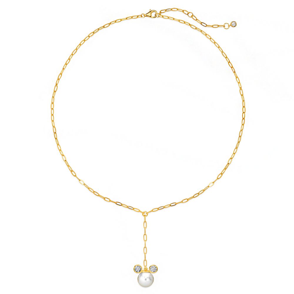 Mickey Mouse Icon Pearl Drop Necklace by CRISLU