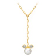 Mickey Mouse Icon Pearl Drop Necklace by CRISLU