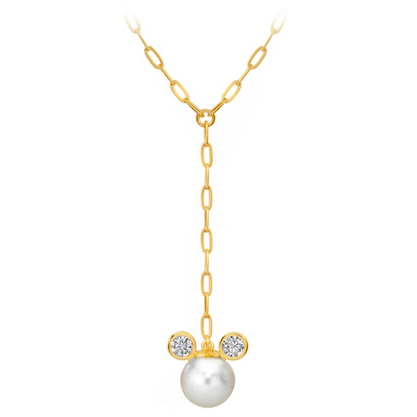 Mickey Mouse Icon Pearl Drop Necklace by CRISLU