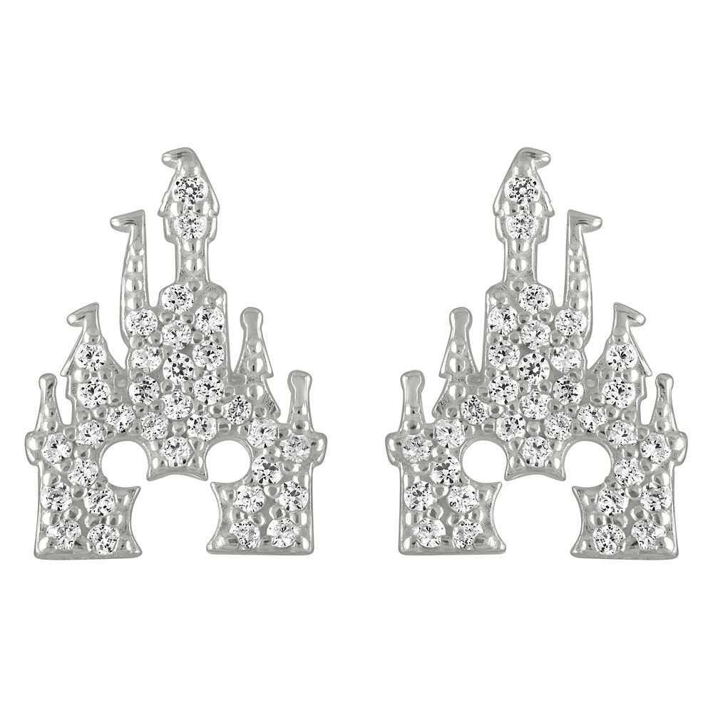 Mickey Mouse Fantasyland Castle Earrings by Rebecca Hook - Silver