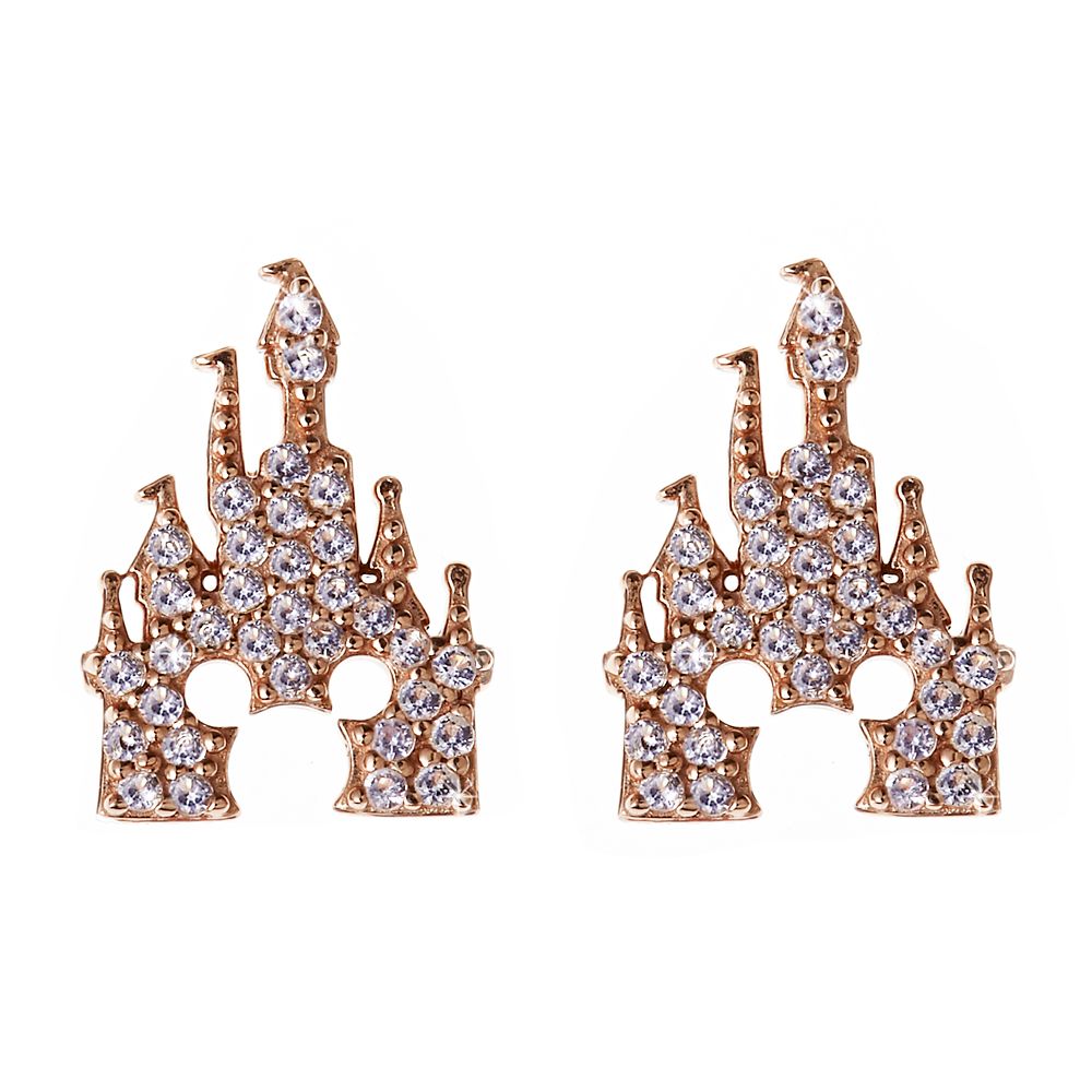 Mickey Mouse Rose Gold Castle Earrings  Rebecca Hook Official shopDisney