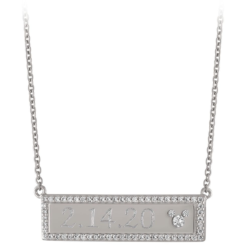 Mickey Mouse Icon Silver Bar Necklace by Rebecca Hook – Personalized now available online