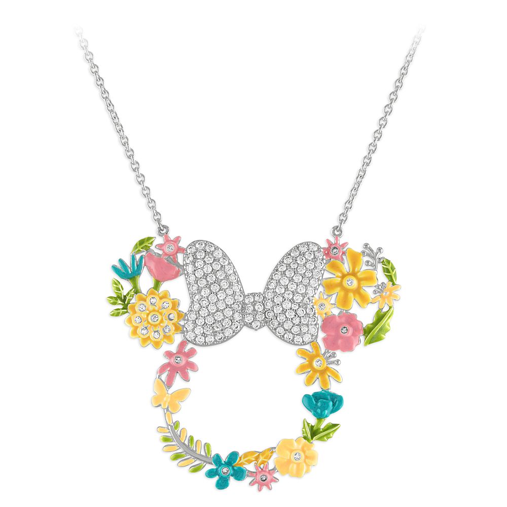 Minnie Mouse Flower Icon Necklace by Rebecca Hook