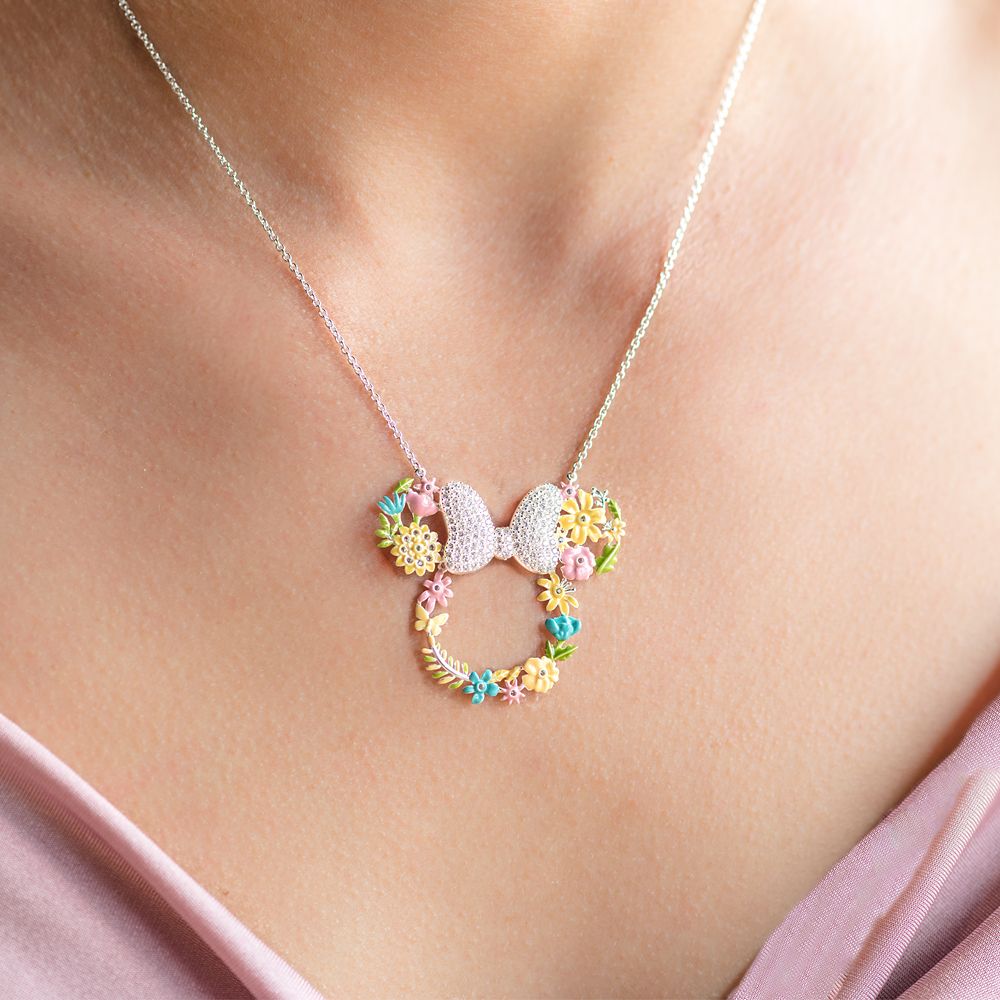Minnie Mouse Flower Icon Necklace by Rebecca Hook