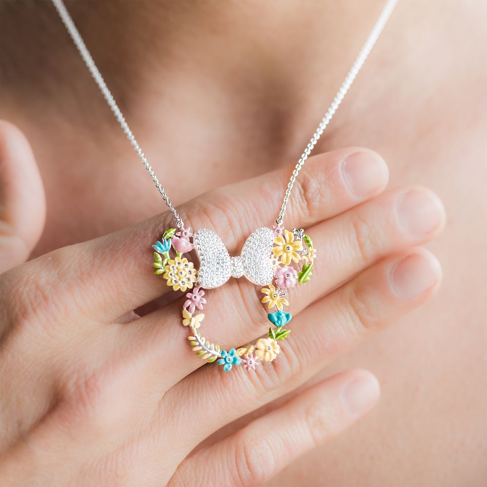 Minnie Mouse Flower Icon Necklace by Rebecca Hook