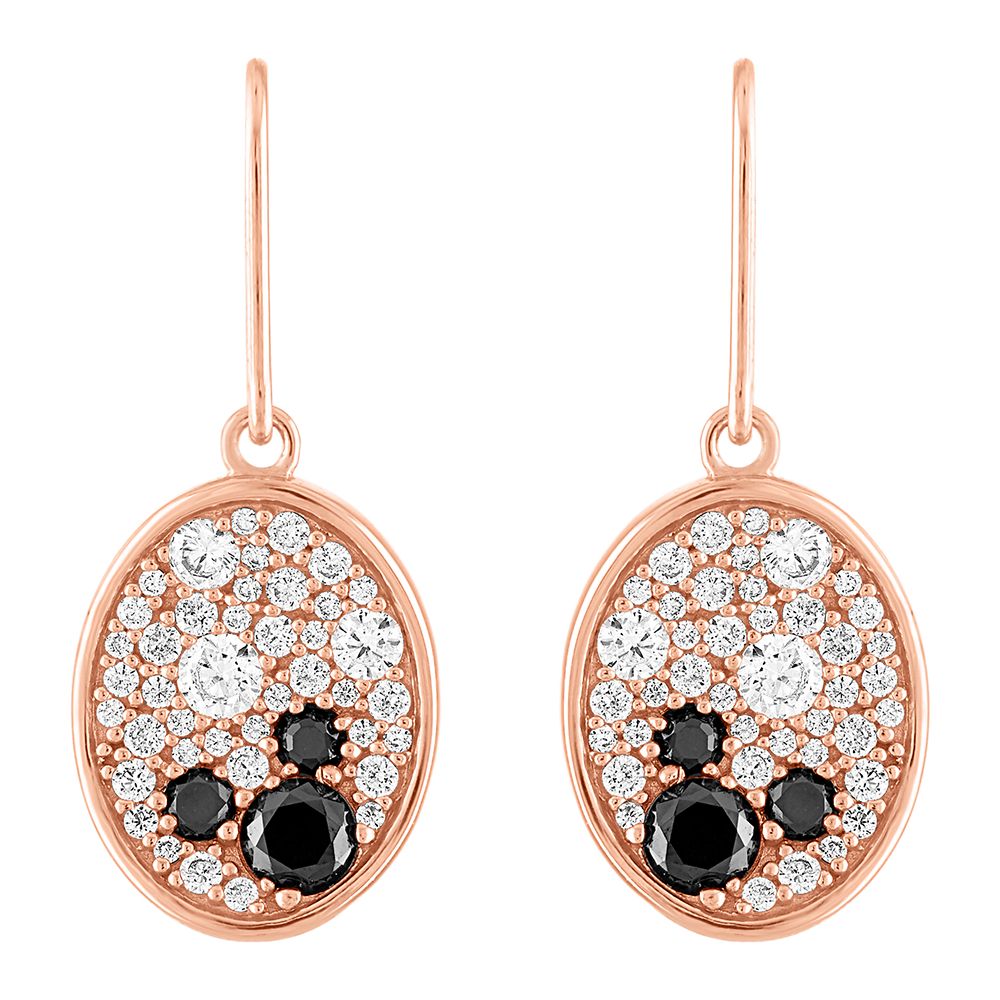 Mickey Mouse Rose Gold Oval Earrings by Rebecca Hook