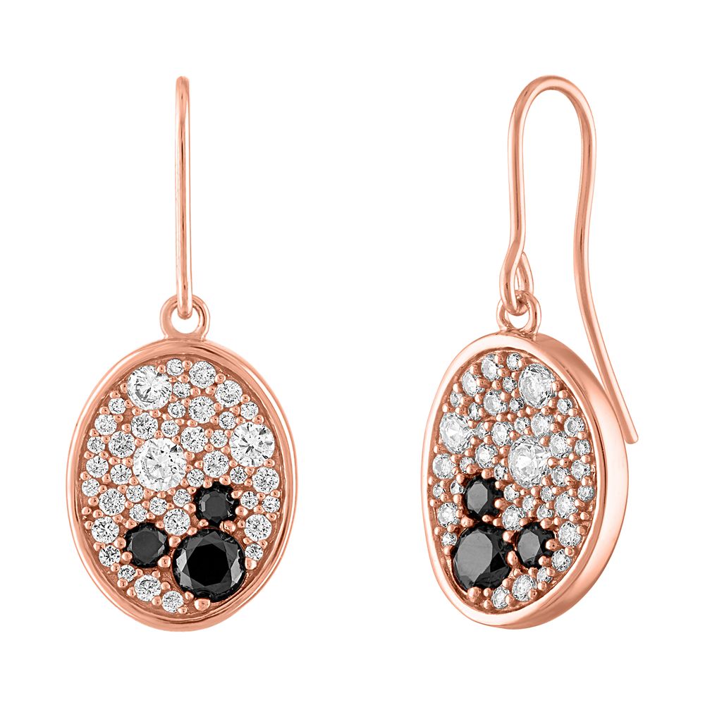 Mickey Mouse Rose Gold Oval Earrings by Rebecca Hook