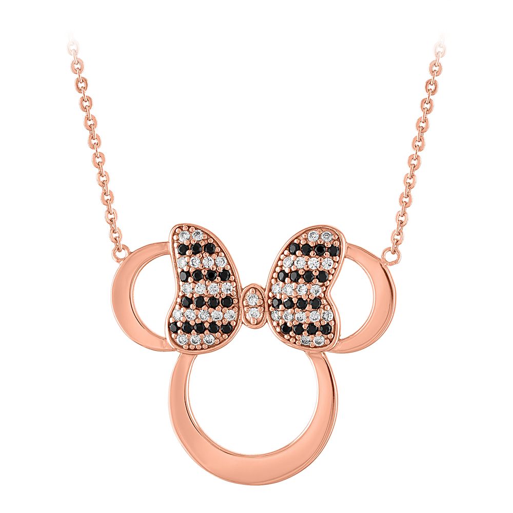 Minnie Mouse Rose Gold Icon Necklace by Rebecca Hook