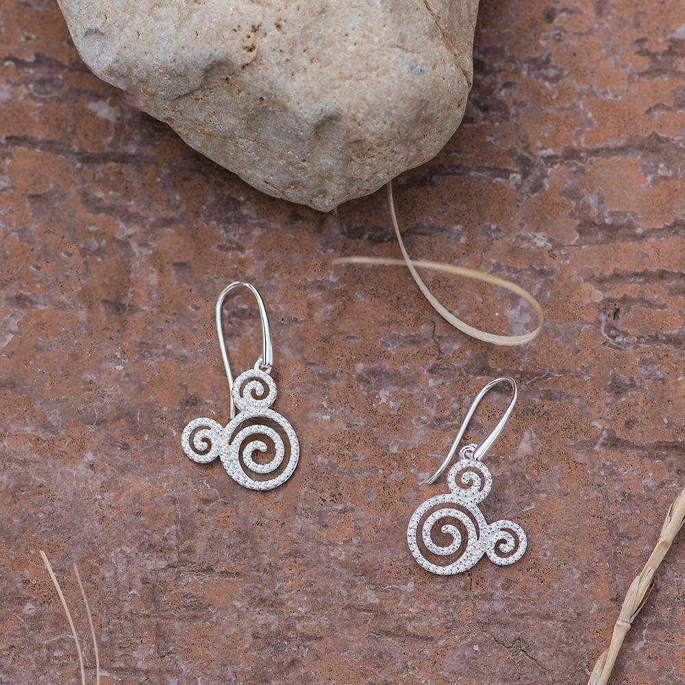 Mickey Mouse Icon Swirl Earrings by Rebecca Hook