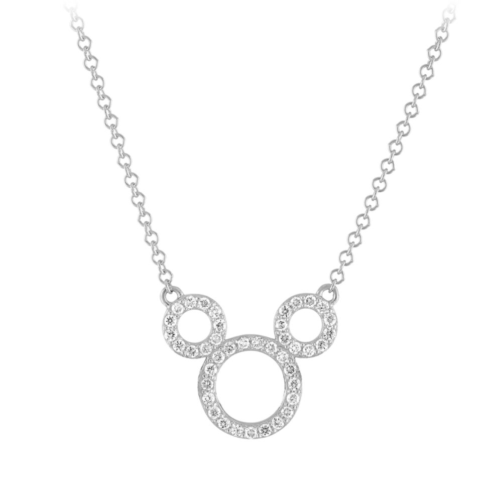 Mickey Mouse Icon Diamond Pendant Necklace by Rebecca Hook