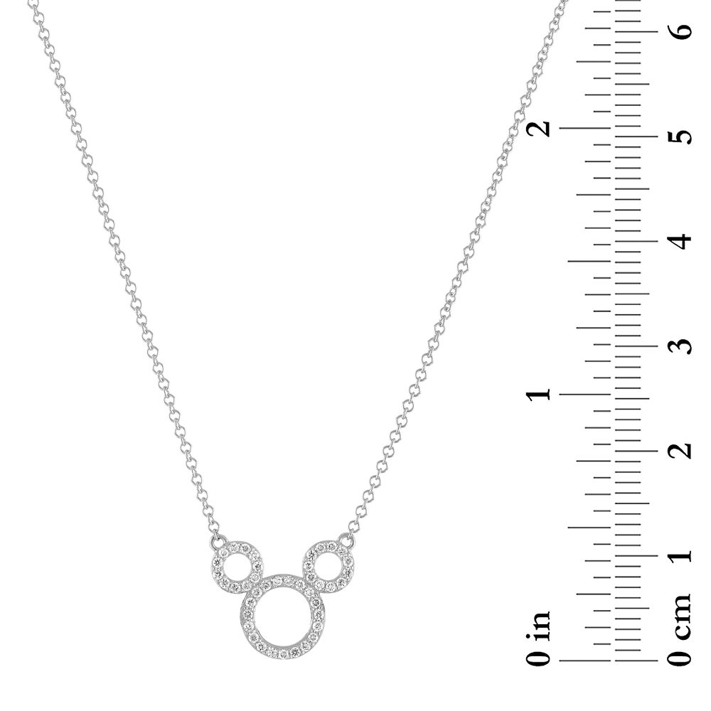 Mickey Mouse Icon Diamond Pendant Necklace by Rebecca Hook