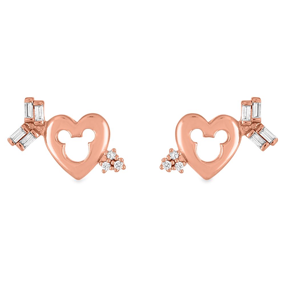 Mickey Mouse Icon Heart and Arrow Earrings by Rebecca Hook