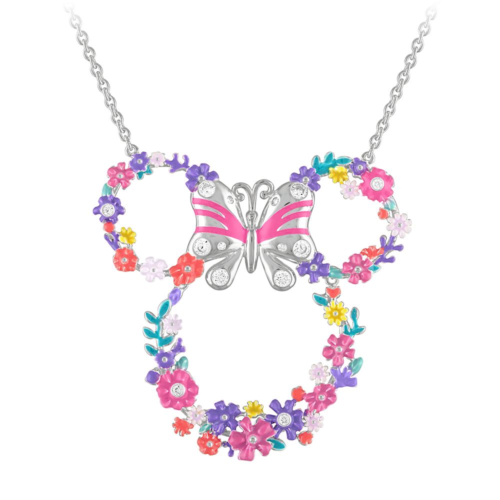 Minnie Mouse Floral Icon Necklace by Rebecca Hook