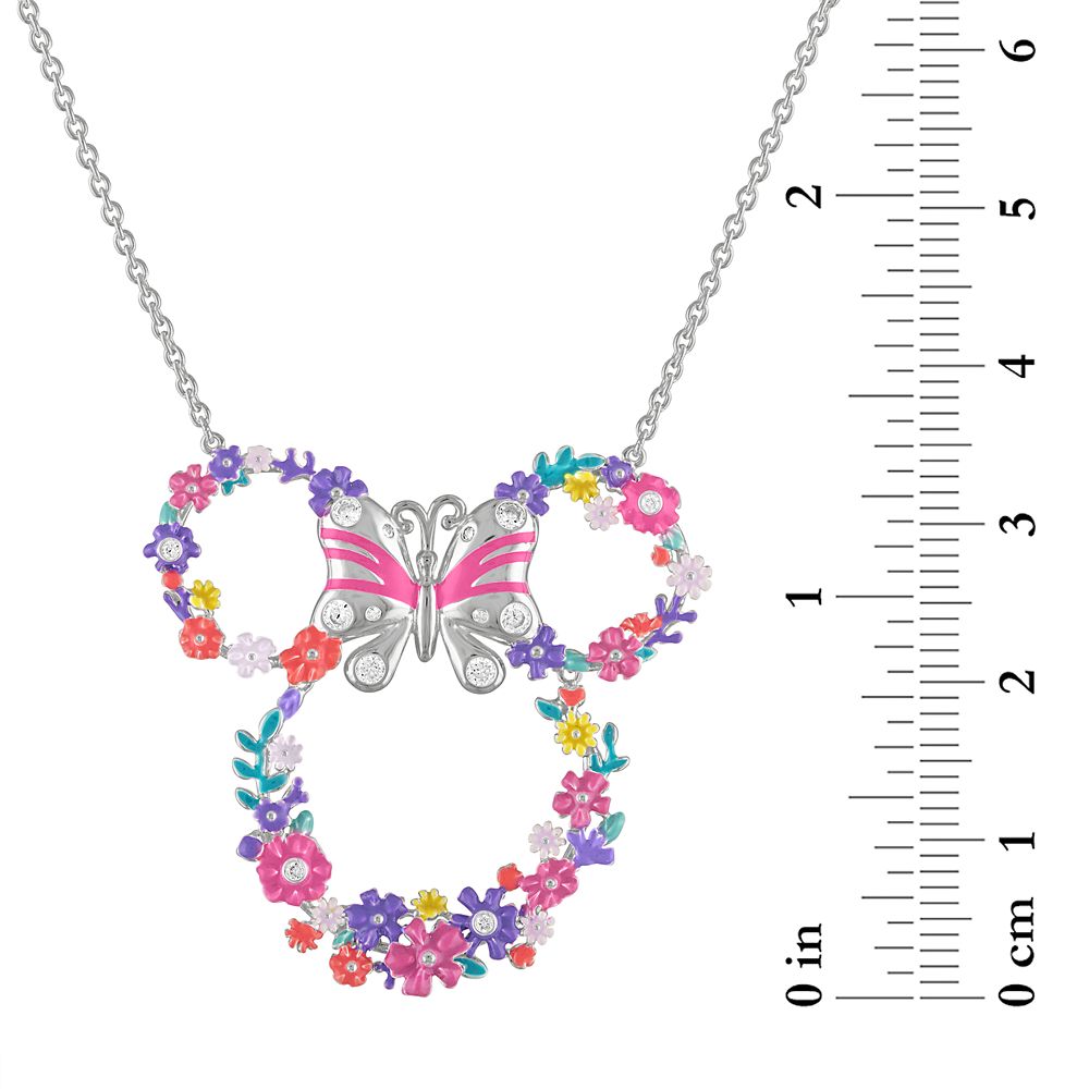 Minnie Mouse Floral Icon Necklace by Rebecca Hook