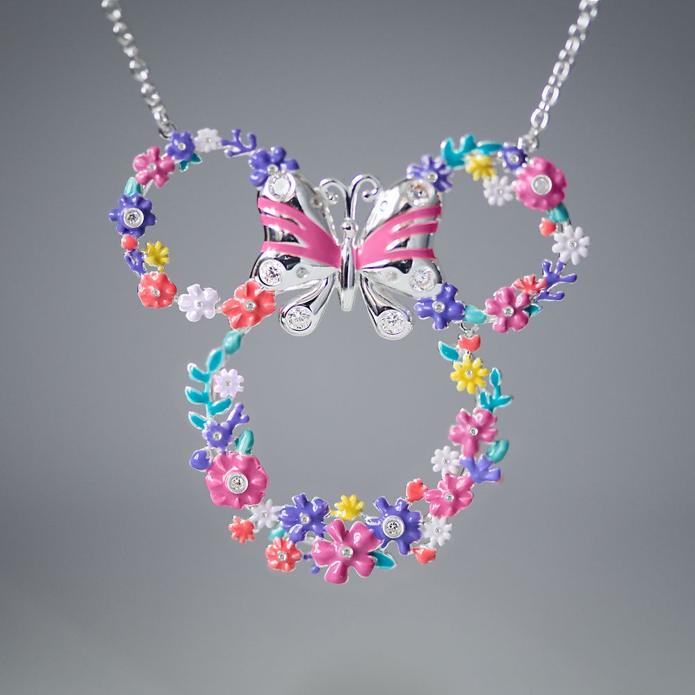 Minnie Mouse Floral Icon Necklace by Rebecca Hook