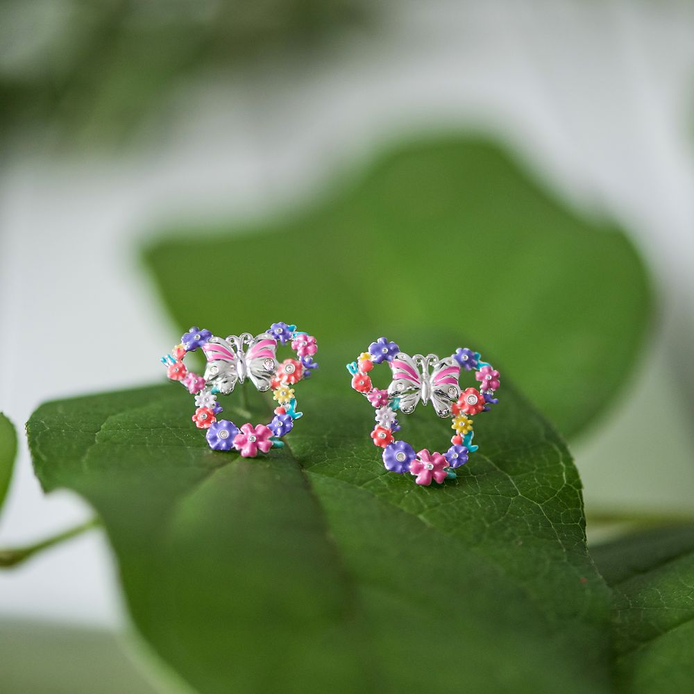 Minnie Mouse Floral Icon Earrings by Rebecca Hook