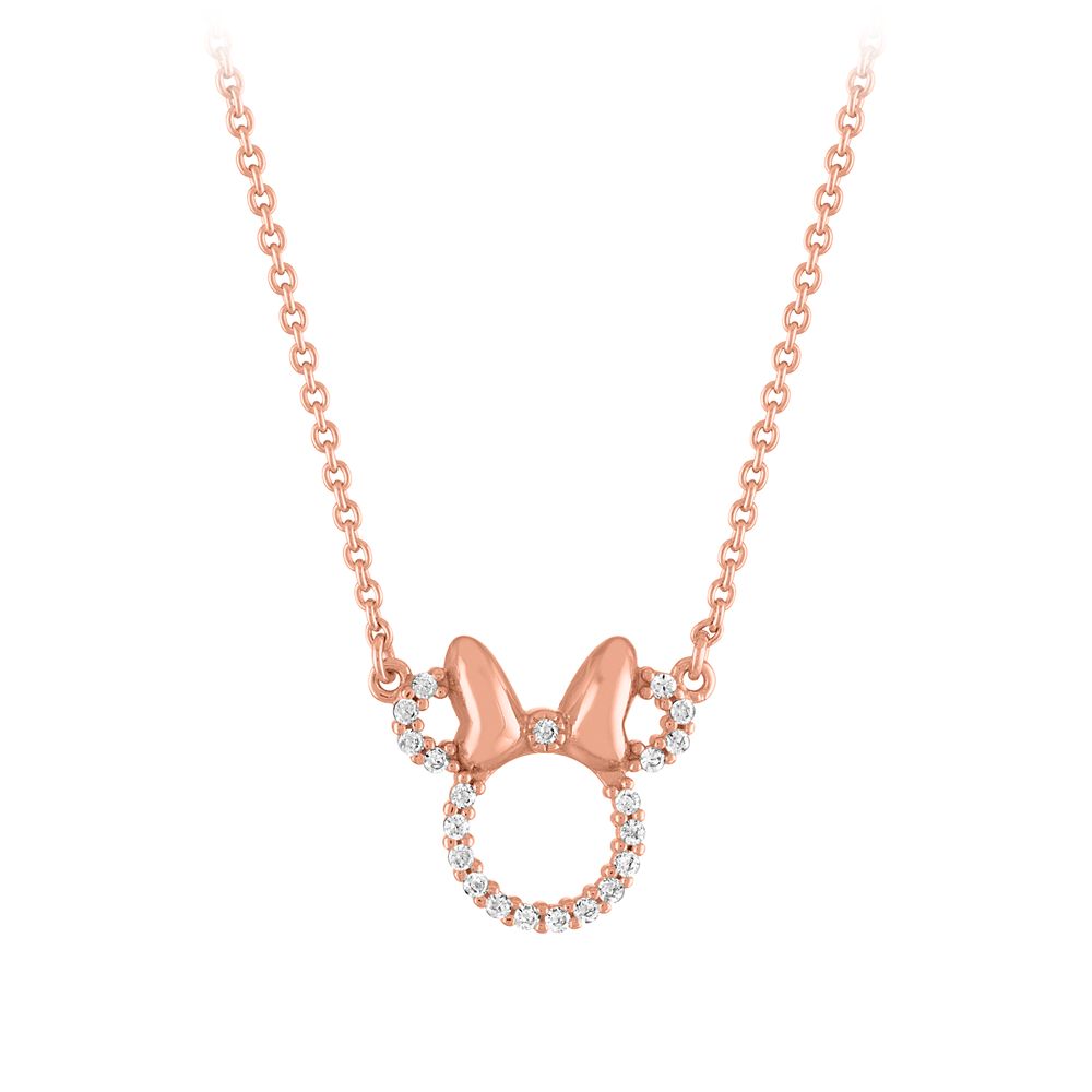 Minnie Mouse Icon Necklace by Rebecca Hook – Rose Gold