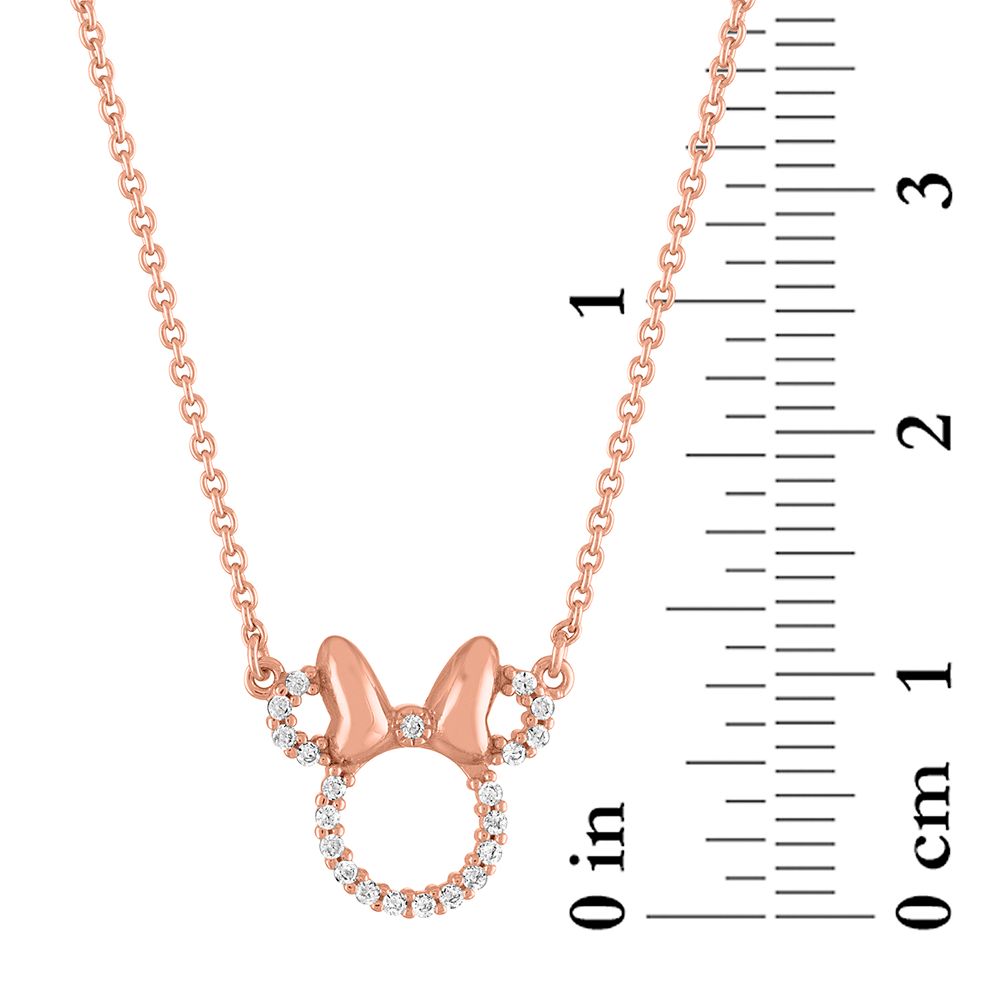 Minnie Mouse Icon Necklace by Rebecca Hook – Rose Gold