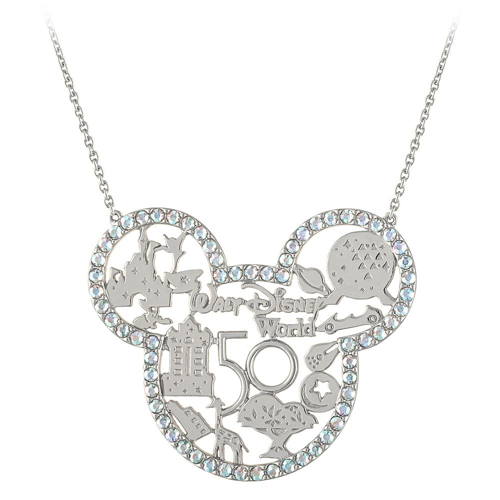 Mickey Mouse Icon Walt Disney World 50th Anniversary Necklace by Rebecca Hook – Silver is available online for purchase