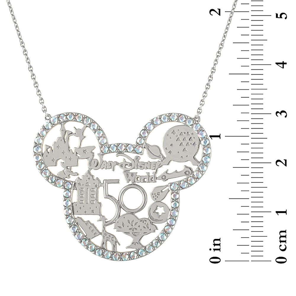 Mickey Mouse Icon Walt Disney World 50th Anniversary Necklace by Rebecca Hook – Silver