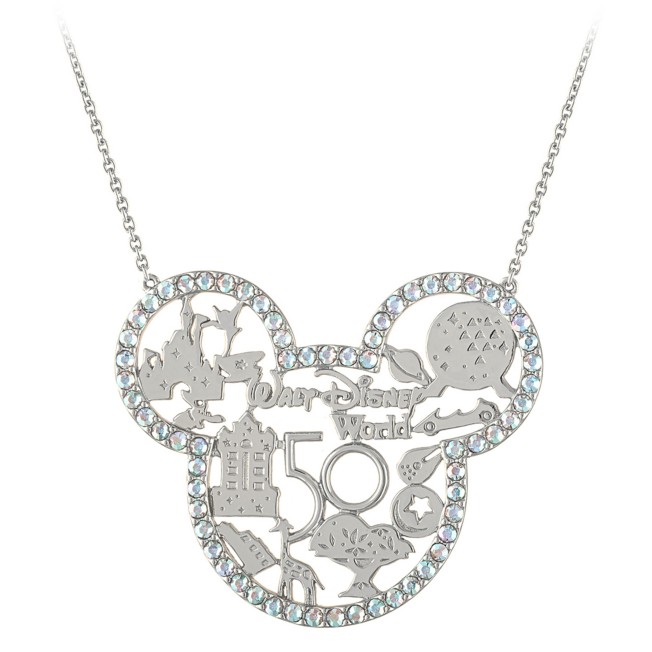 Mickey Mouse Icon Walt Disney World 50th Anniversary Necklace by Rebecca Hook – Silver