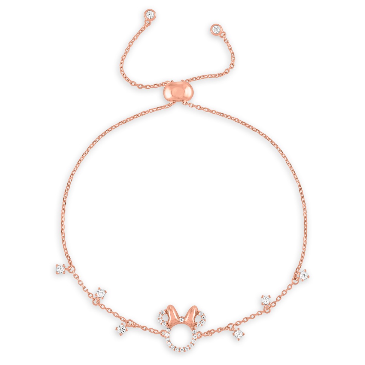 Minnie Mouse Icon Rose Gold Bolo Bracelet by Rebecca Hook