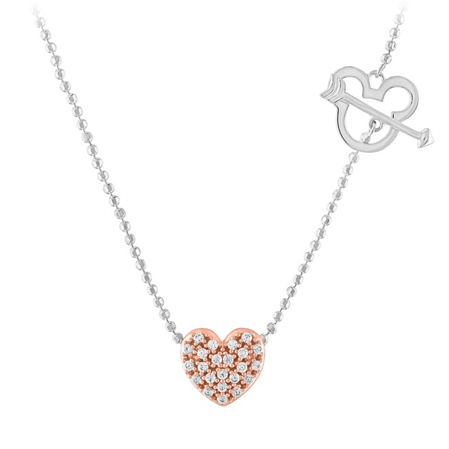 Mickey Mouse Icon Arrow and Heart Necklace by Rebecca Hook