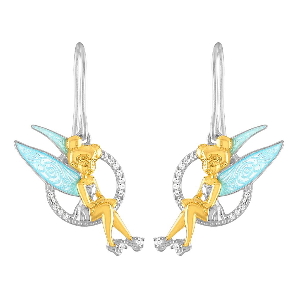 Disney Silver Fishhook‎ Tinkerbell Earrings