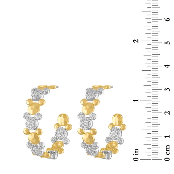 Mickey Mouse Icon Two-Tone Hoop Earrings by Rebecca Hook