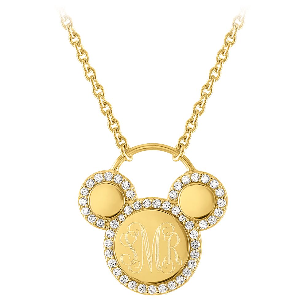 Mickey Mouse Icon Gold Necklace by Rebecca Hook – Personalized