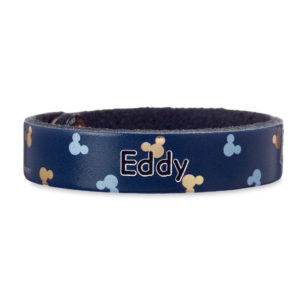 Mickey Mouse Icon Leather Bracelet – Personalizable