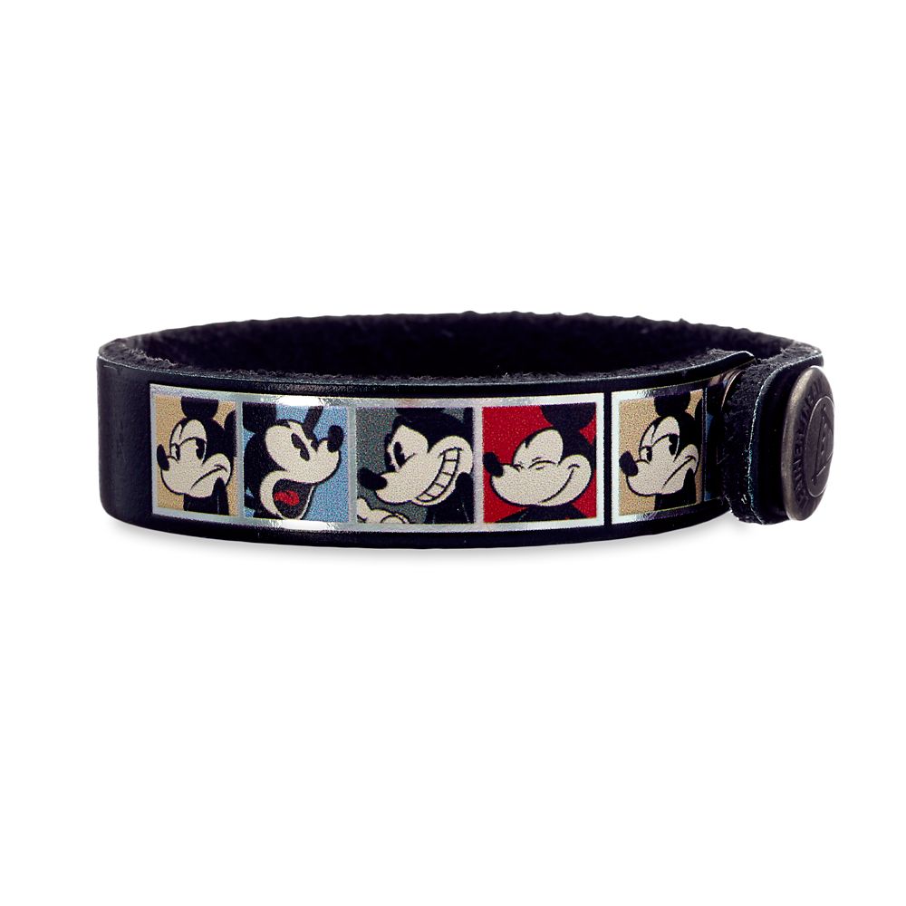 Mickey Mouse Comic Leather Bracelet  Personalizable Official shopDisney