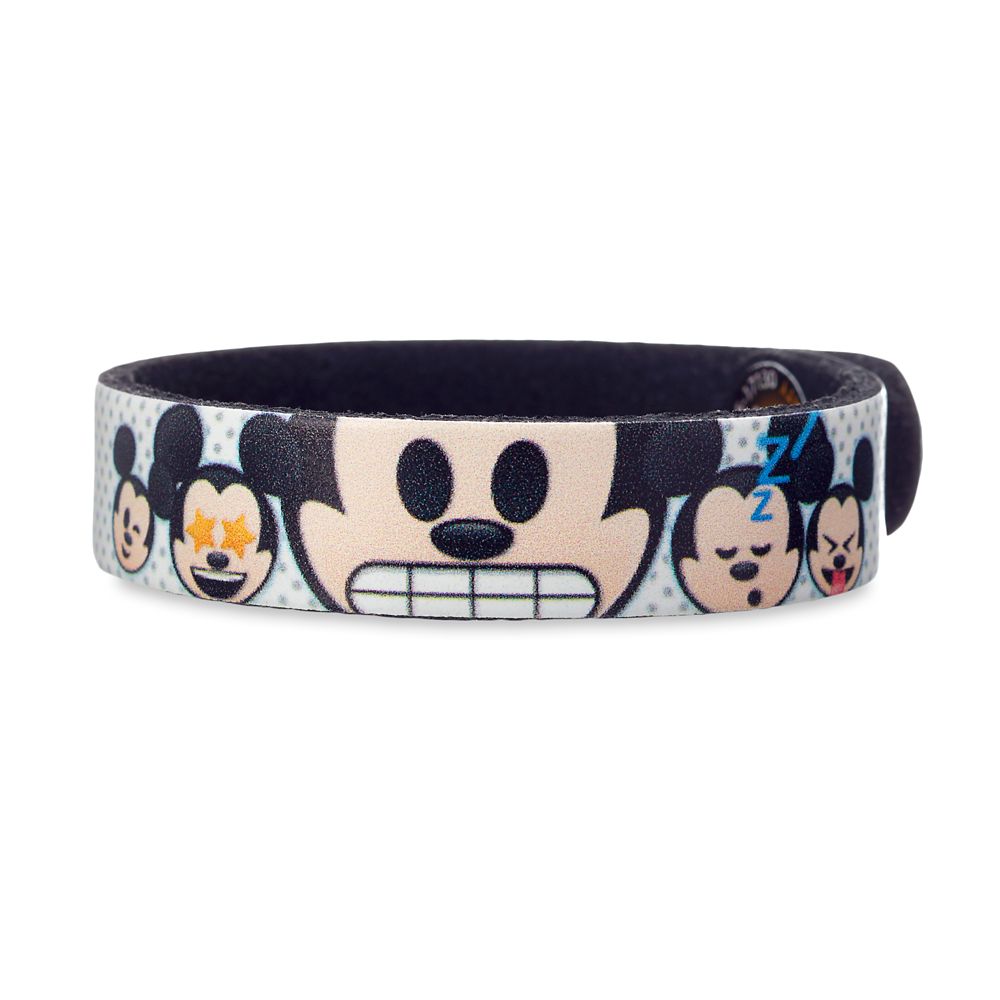 Disney Mickey Mouse Emoji Leather Bracelet - Personalizable