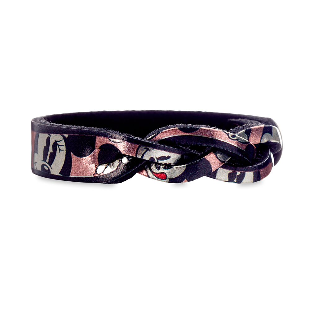 Minnie Mouse Braid Leather Bracelet &ndash; Personalizable