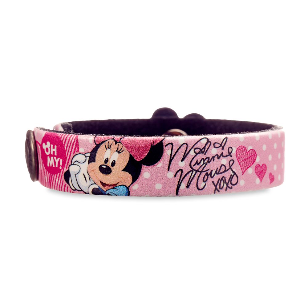 Minnie Mouse Signature Leather Bracelet  Personalizable Official shopDisney