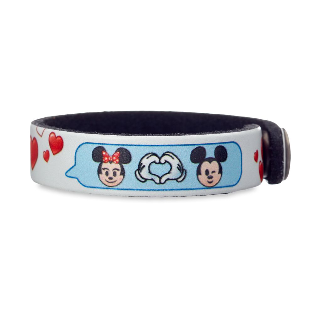 Disney Mickey and Minnie Mouse Emoji Leather Bracelet - Personalizable