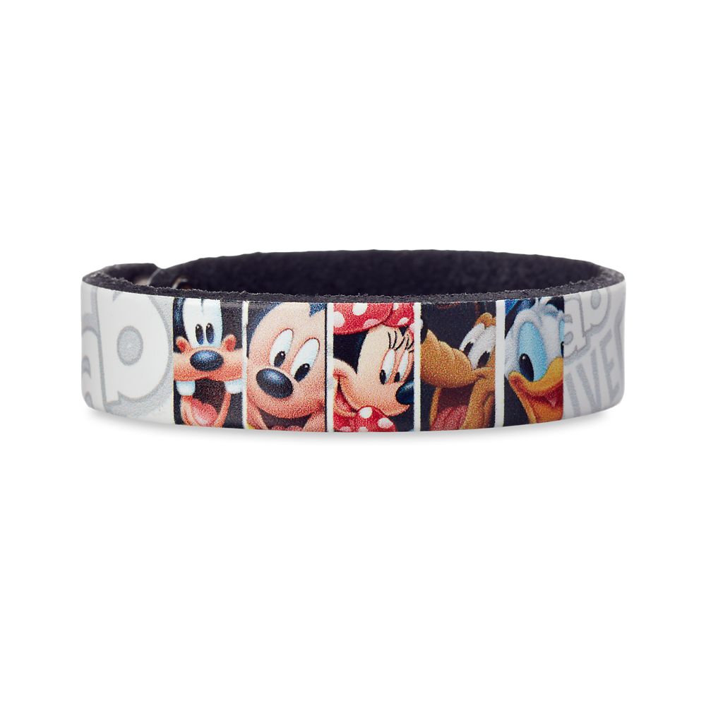 Disney Mickey Mouse and Friends Sketch Leather Bracelet - Personalizable