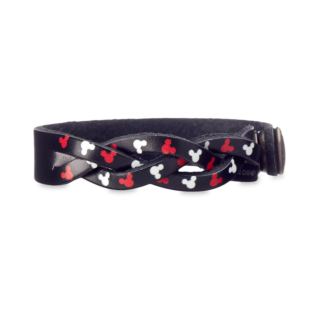 Mickey Mouse Icon Woven Leather Bracelet – Personalizable