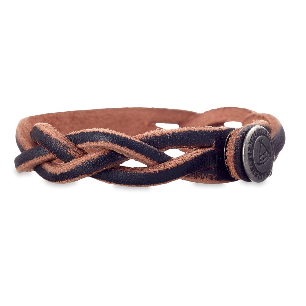 Mickey Mouse Icon Braided Leather Bracelet – Personalizable 