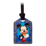 Printed Art Faux Leather Passport Cover and Luggage Tag Combo Toasted Mickey & Walt Holding Hands V2