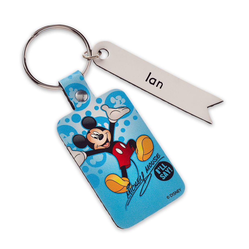 Mickey Mouse Signature Leather Keychain  Personalizable Official shopDisney
