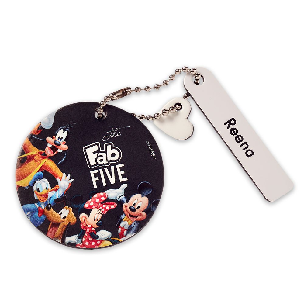 Mickey Mouse and Friends Round Leather Bag Tag  Personalizable Official shopDisney