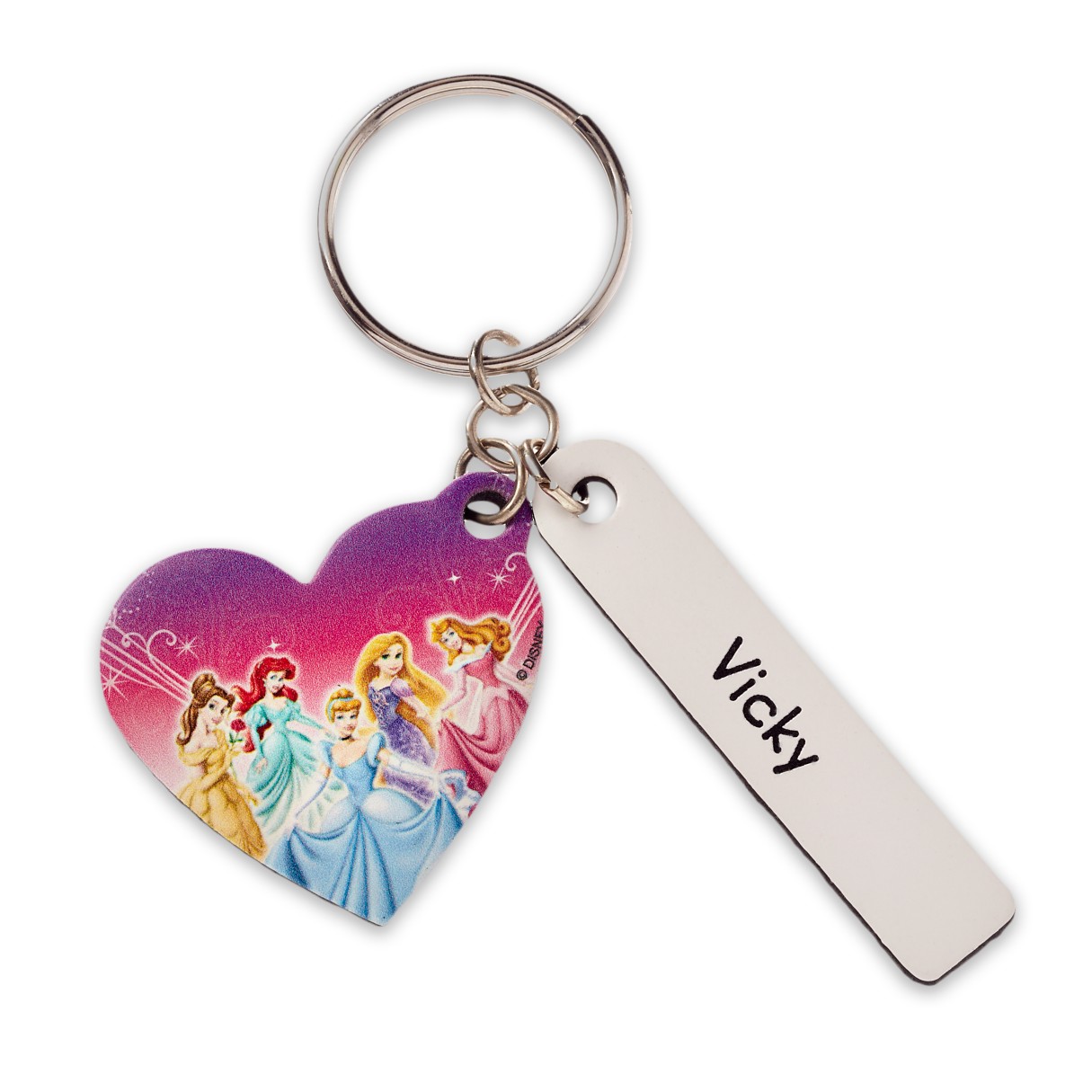Disney Princess Heart Leather Keychain – Personalizable