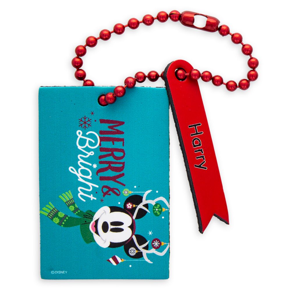 Mickey Mouse Merry & Bright Luggage Tag  Personalizable Official shopDisney