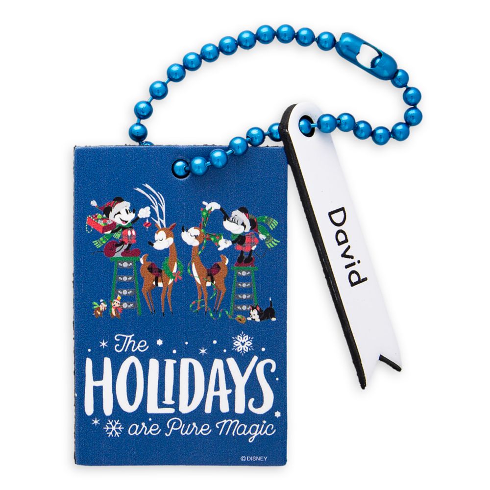 Santa Mickey and Minnie Mouse The Holidays are Pure Magic Leather Luggage Tag  Personalizable Official shopDisney