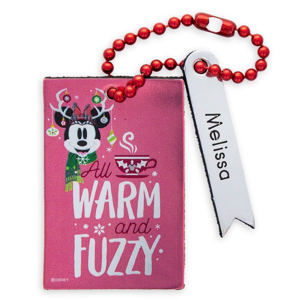 Disney Santa Minnie Mouse Leather Luggage Tag - Personalizable